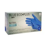 Перчатки нитриловые неопудреные голубые BLUE ECO-PLUS текстурированые L, 100шт/пач